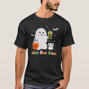 Boba Boo Crew Schattige Ghost Cat Bubble Tea Kawai T-shirt