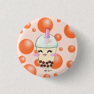 Boba Bubble Milk Tea Button