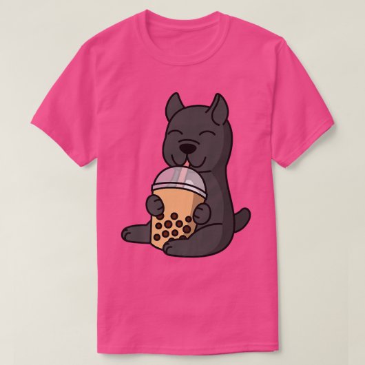 Boba Bubble Milk Tea Cane Corso Dog Premium T-shirt (Design voorkant)