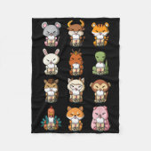 Boba Bubble Milk Tea Chinese Zodiacs Animal Lunar  Fleece Deken (Voorkant)