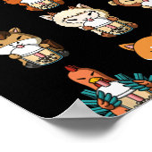 Boba Bubble Milk Tea Chinese Zodiacs Animal Lunar  Poster (Hoek)