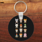 Boba Bubble Milk Tea Chinese Zodiacs Animal Lunar Sleutelhanger (Voorkant)