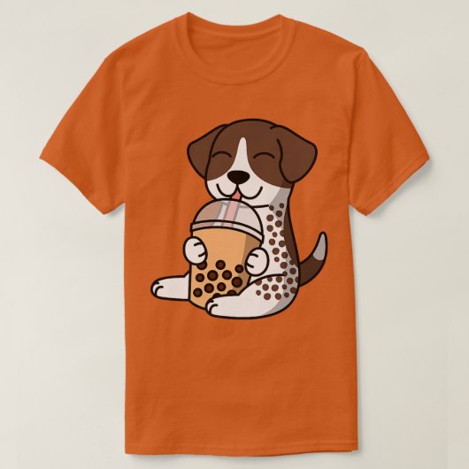 Boba Bubble Milk Tea German Shorthaired Pointer do T-shirt (Design voorkant)