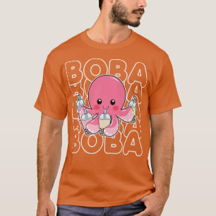 Boba Bubble Milk Tea Kawaii Octopus Pink Tiener Gi T-shirt
