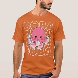 Boba Bubble Milk Tea Kawaii Octopus Pink Tiener Gi T-shirt