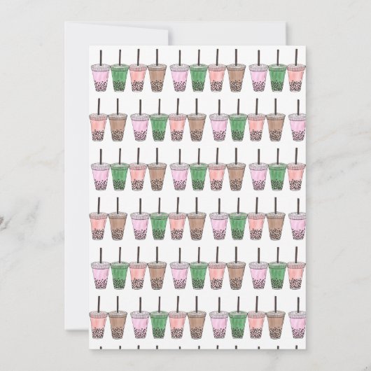 Boba Bubble Tapioca paearl Milk Tea Birthday Party Kaart (Achterkant)