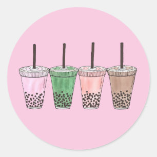Boba Bubble Tapioca Pearl Milk Tea Drink Foodie Ronde Sticker