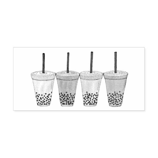 Boba Bubble Tapioca Pearl Milk Tea Drink Foodie Rubberstempel (Afrduk)