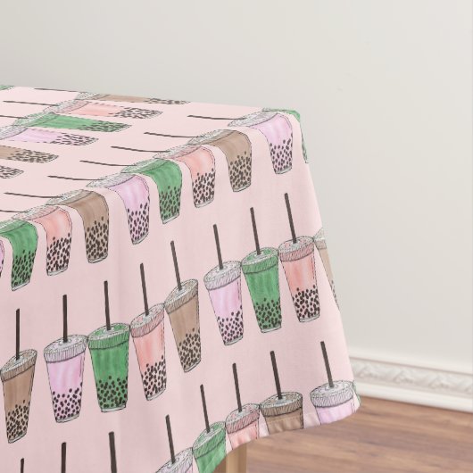 Boba Bubble Tapioca Pearl Milk Tea Drink Foodie Tafelkleed (Voorbeeld)