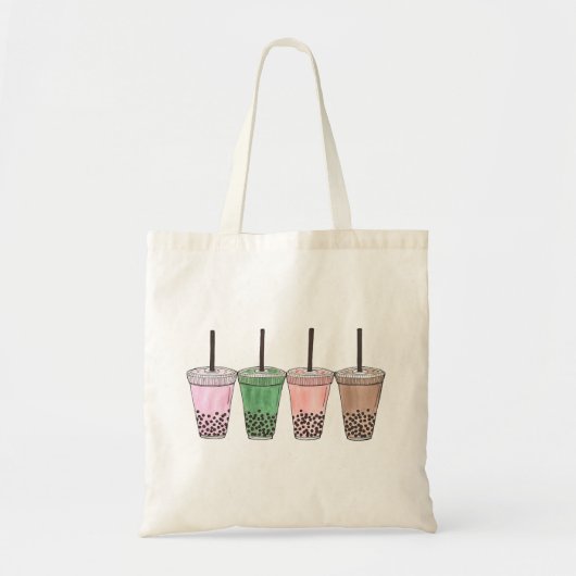 Boba Bubble Tapioca Pearl Milk Tea Drink Foodie Tote Bag (Voorkant)