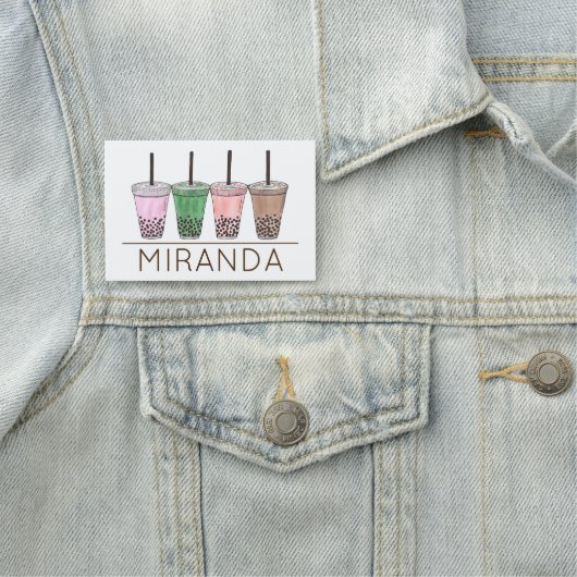 Boba Bubble Tapioca Pearl Milk Tea Shop Drinken Naamplaatje (In situ)