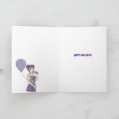 Boba Bubble Tea Anime Girl Birthday Kaart (Binnen)