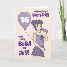 Boba Bubble Tea Anime Girl Birthday
