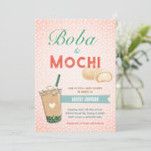 Boba Bubble Tea Baby shower Japan Korea Kawaii Kaart (Staand voorkant)