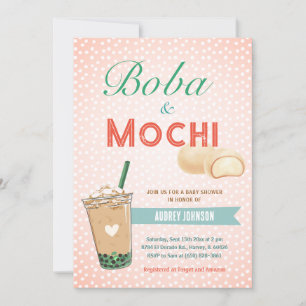 Boba Bubble Tea Baby shower Japan Korea Kawaii Kaart