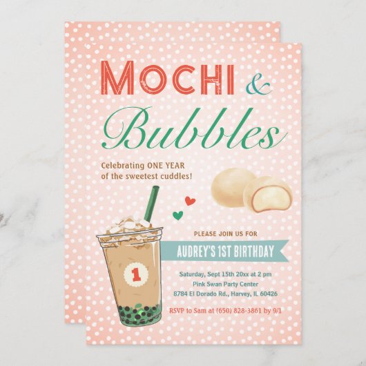 Boba Bubble Tea Ice Cream Eerste Kids Verjaardag K Kaart (Voorkant / Achterkant)