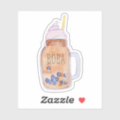 Boba Bubble Tea in een Mason Jar Sticker (Vel)