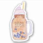 Boba Bubble Tea in een Mason Jar Sticker (Voorkant)