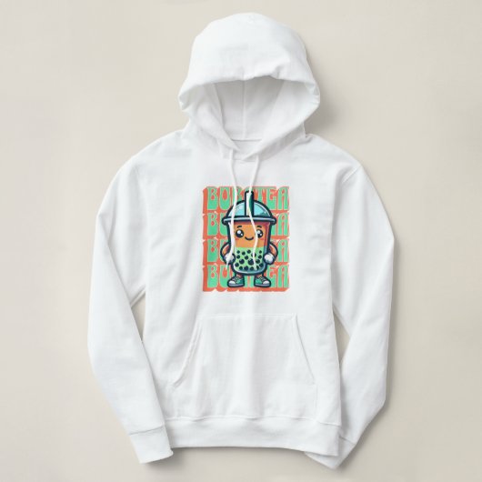 Boba Bubble Tea Kawaii Schattigee Cartoon Hoodie (Design voorkant)