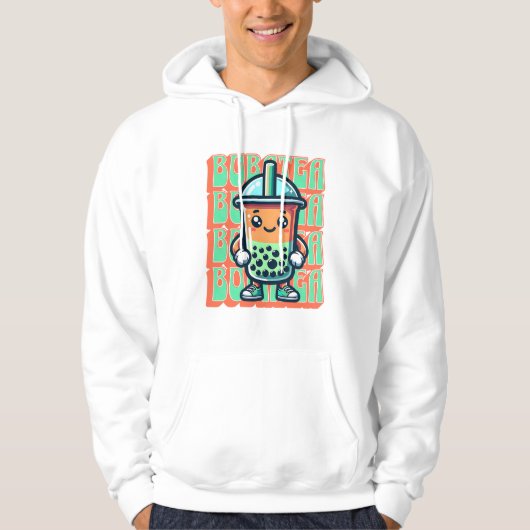Boba Bubble Tea Kawaii Schattigee Cartoon Hoodie (Voorkant)