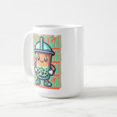 Boba Bubble Tea Kawaii Schattigee Cartoon Koffiemok (Voorkant links)
