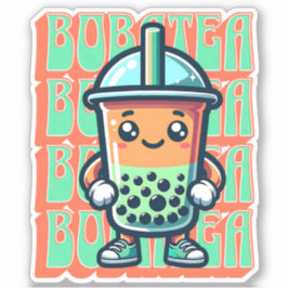Boba Bubble Tea Kawaii Schattigee Cartoon Sticker