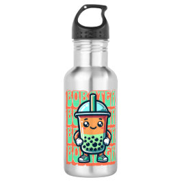 Boba Bubble Tea Kawaii Schattigee Cartoon Waterfles