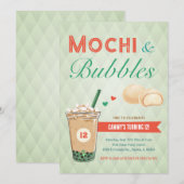 Boba Bubble Tea Mochi Sweet Kinder Tiener Meisje T Kaart (Voorkant / Achterkant)