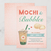 Boba Bubble Tea Mochi Sweet Kinder Tiener Meisje T Kaart (Voorkant / Achterkant)