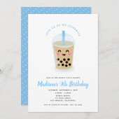 Boba Bubble Tea Party Invitation Kaart (Voorkant / Achterkant)