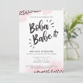 Boba Bubble Tea Party Invitation Kaart (Staand voorkant)
