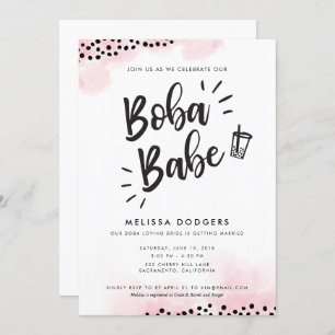 Boba Bubble Tea Party Invitation Kaart