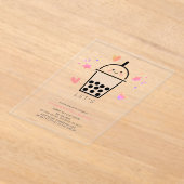 Boba Bubble Tea Party Par-tea 1st Birthday Acryl Uitnodigingen (Laagn)