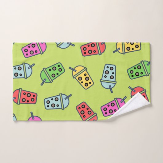 Boba Bubble Tea Pattern Bad Handdoek (Handdoek)