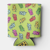 Boba Bubble Tea Pattern Blikjeskoeler (Voorkant)