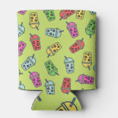 Boba Bubble Tea Pattern Blikjeskoeler (Achterkant)