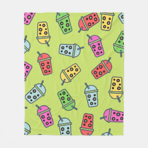 Boba Bubble Tea Pattern Fleece Deken