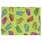 Boba Bubble Tea Pattern Groot Cadeauzakje (Achterkant)