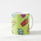 Boba Bubble Tea Pattern Koffiemok (Voorkant rechts)
