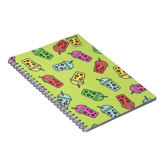 Boba Bubble Tea Pattern Notitieboek (Rechterzijde)