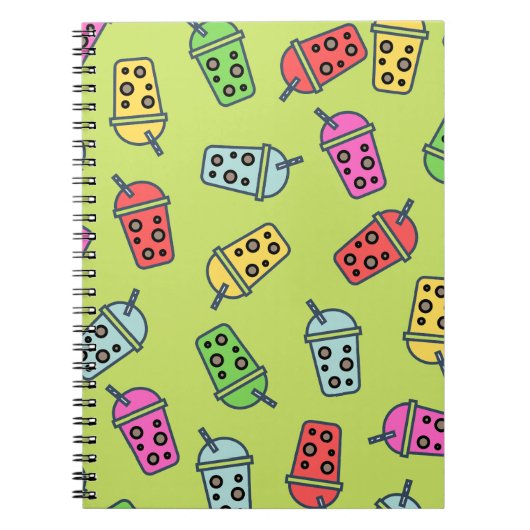 Boba Bubble Tea Pattern Notitieboek (Voorkant)
