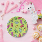 Boba Bubble Tea Pattern Papieren Bordje (Feest)