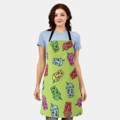 Boba Bubble Tea Pattern Schort (Gedragen)