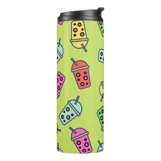 Boba Bubble Tea Pattern Thermosbeker (Gedraaid links)