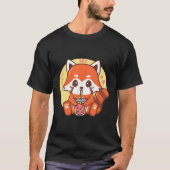 Boba Bubble Tea Red Panda T-shirt (Voorkant)
