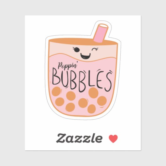 Boba Bubble Tea Schattig en Grappig Sticker (Vel)
