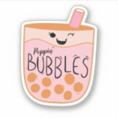 Boba Bubble Tea Schattig en Grappig Sticker (Voorkant)