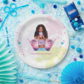 Boba Bubble Tea Verjaardag Afrikaans Amerikaans Papieren Bordje (Feest)