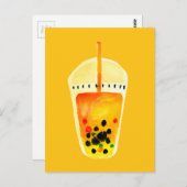 Boba Bubble theekunst illustratie Briefkaart (Voorkant / Achterkant)