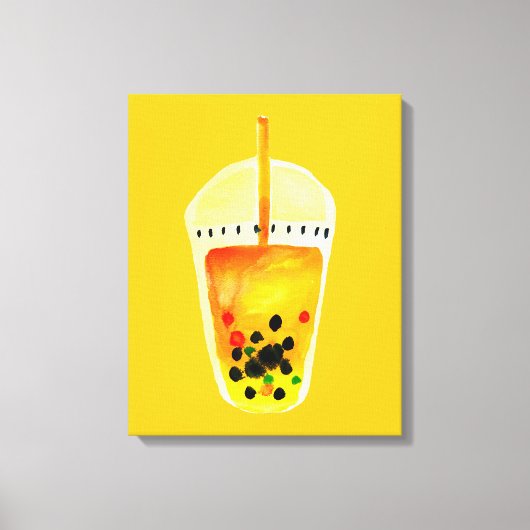 Boba Bubble theekunst illustratie Canvas Afdruk (Voorkant)